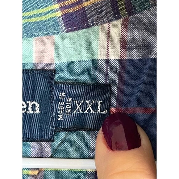 Ralph Lauren Plaid Shirt 2XL Blue Preppy Blake Resort Classic Colorful Festive - Picture 3 of 13